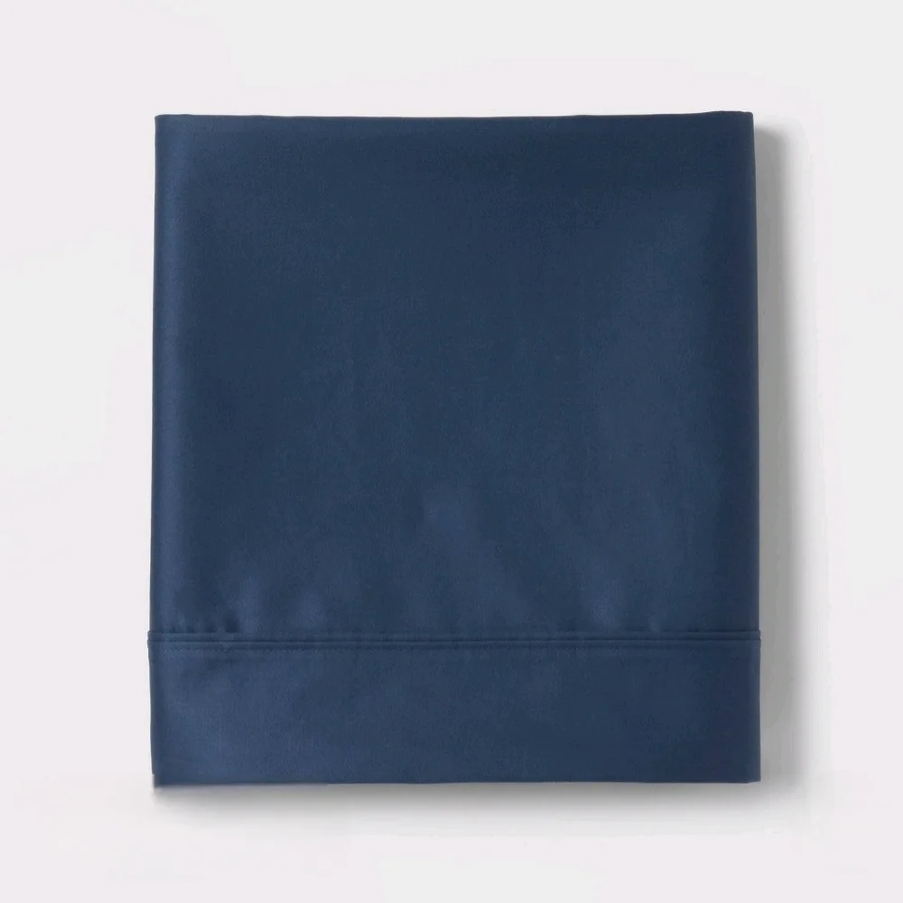 Threshold Full 400 Thread Count Performance Flat Sheet Metallic Blue